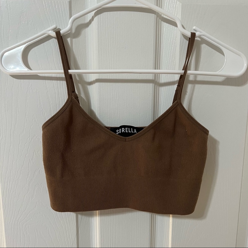 Sorella Brown crop tank top